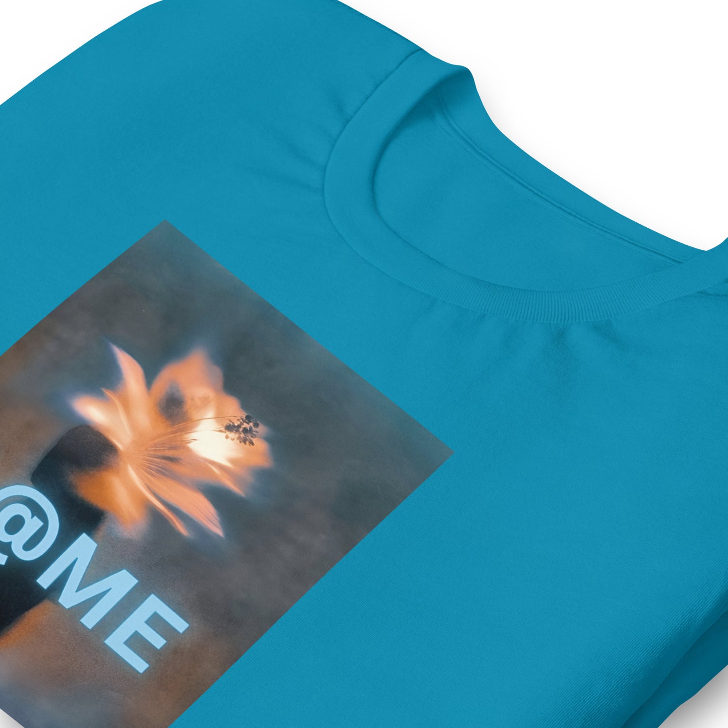Light gray L@ME Bloom Within tee with a subtle floral silhouette design on the front