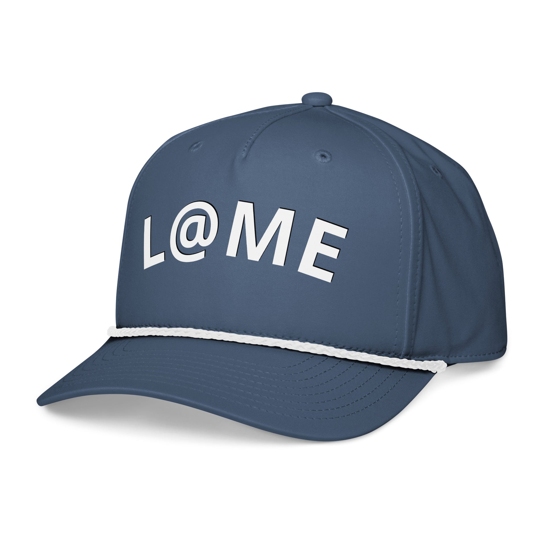 Midnight navy five-panel rope-bill cap with braided rope detail and embroidered logo