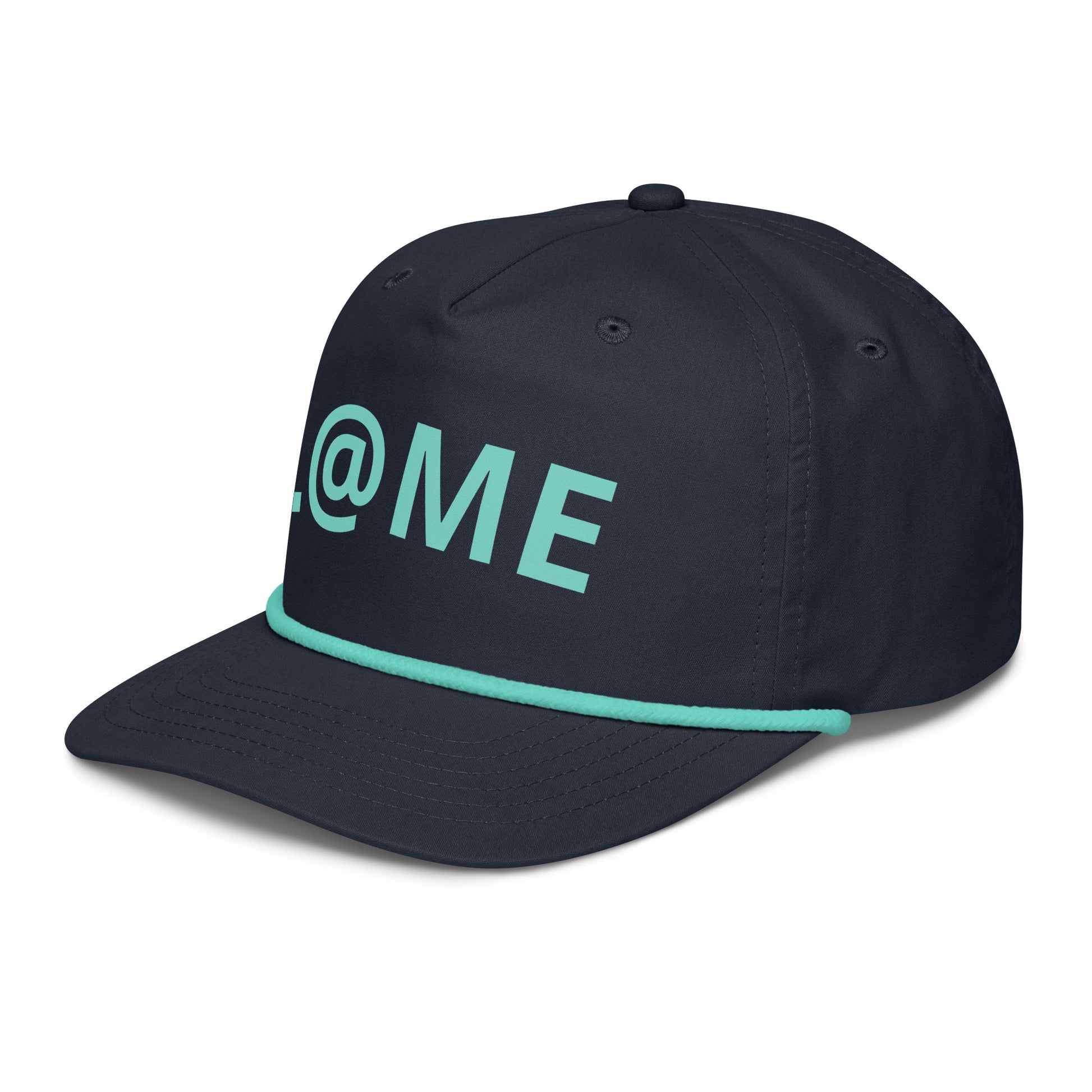 Structured five-panel cap with a contrasting rope detail and adjustable snapback closure.