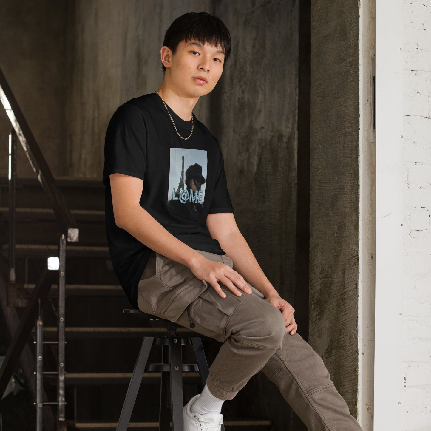 L@ME Black Paris Aesthetic Tower Graphic Tee Premium Cotton 26 £ L@ME