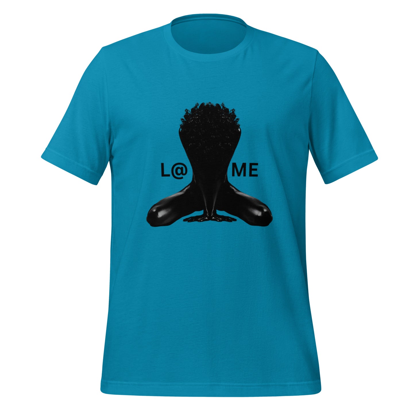 Black tee featuring a bold winged silhouette and the L@ME logo on the front.
