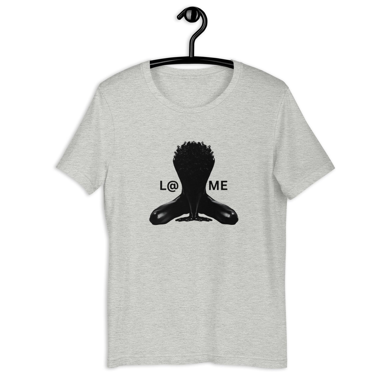 Black tee featuring a bold winged design and the L@ME logo on the front.