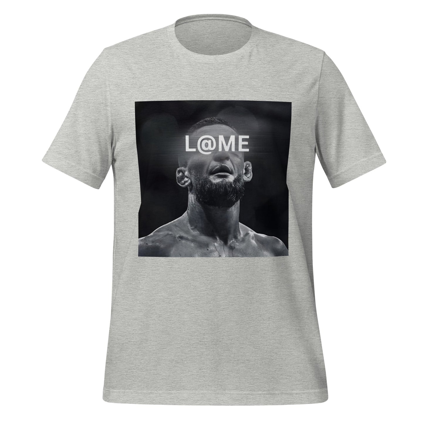 Black-and-white graphic tee featuring a portrait symbolizing determination and strength.