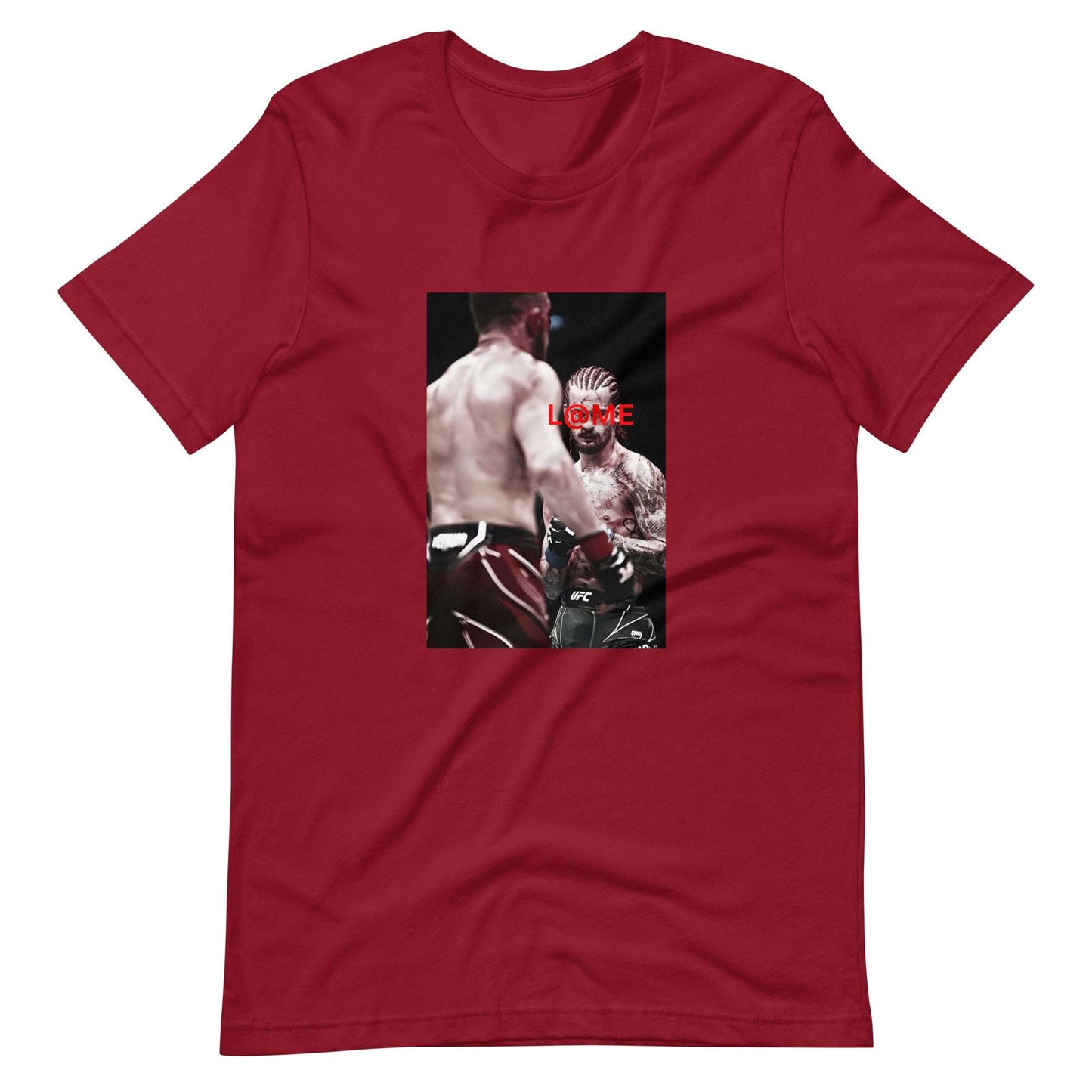 Red L@ME Impact Zone graphic tee with bold design and short sleeves.