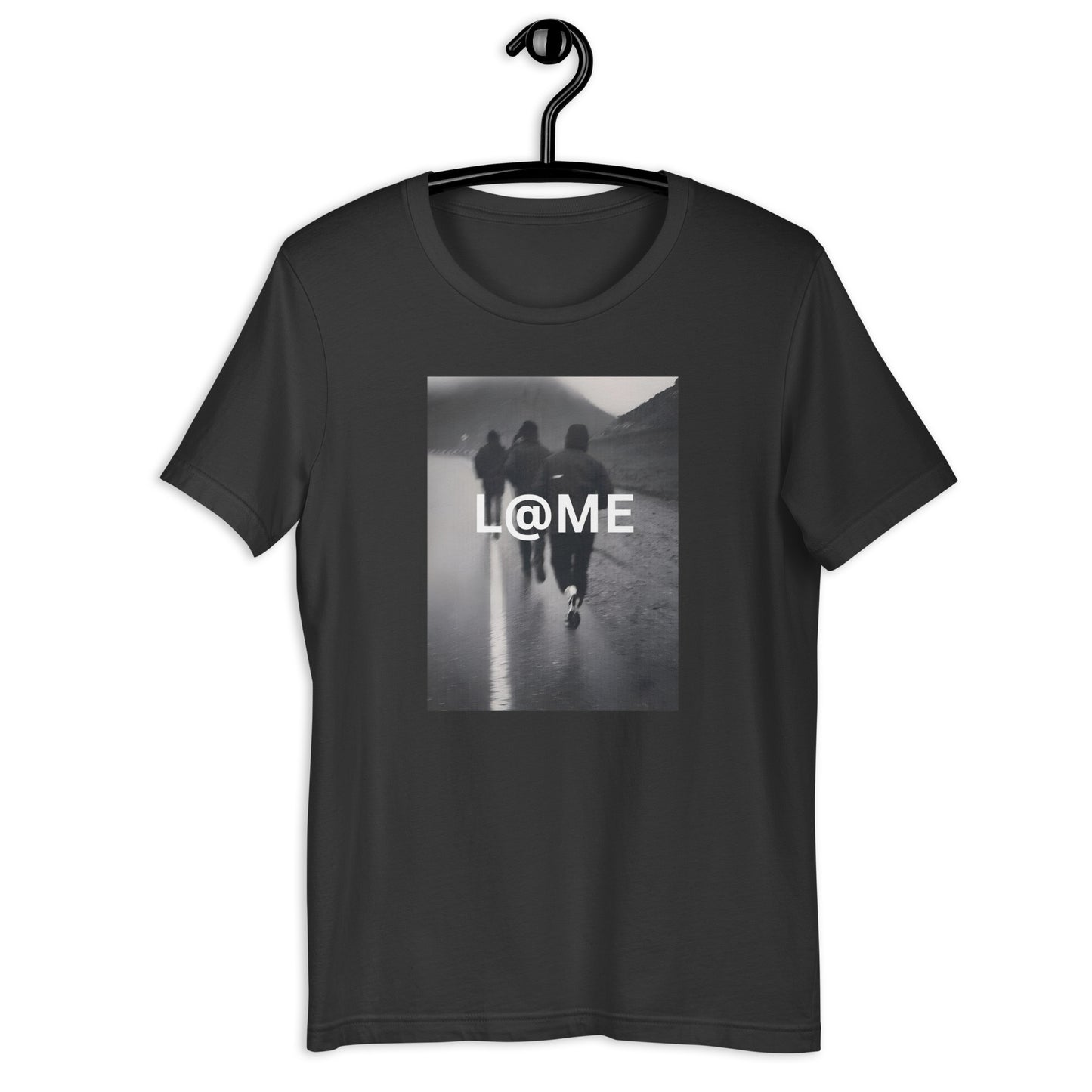 Gray graphic tee featuring a street photo and the L@ME logo on the front.