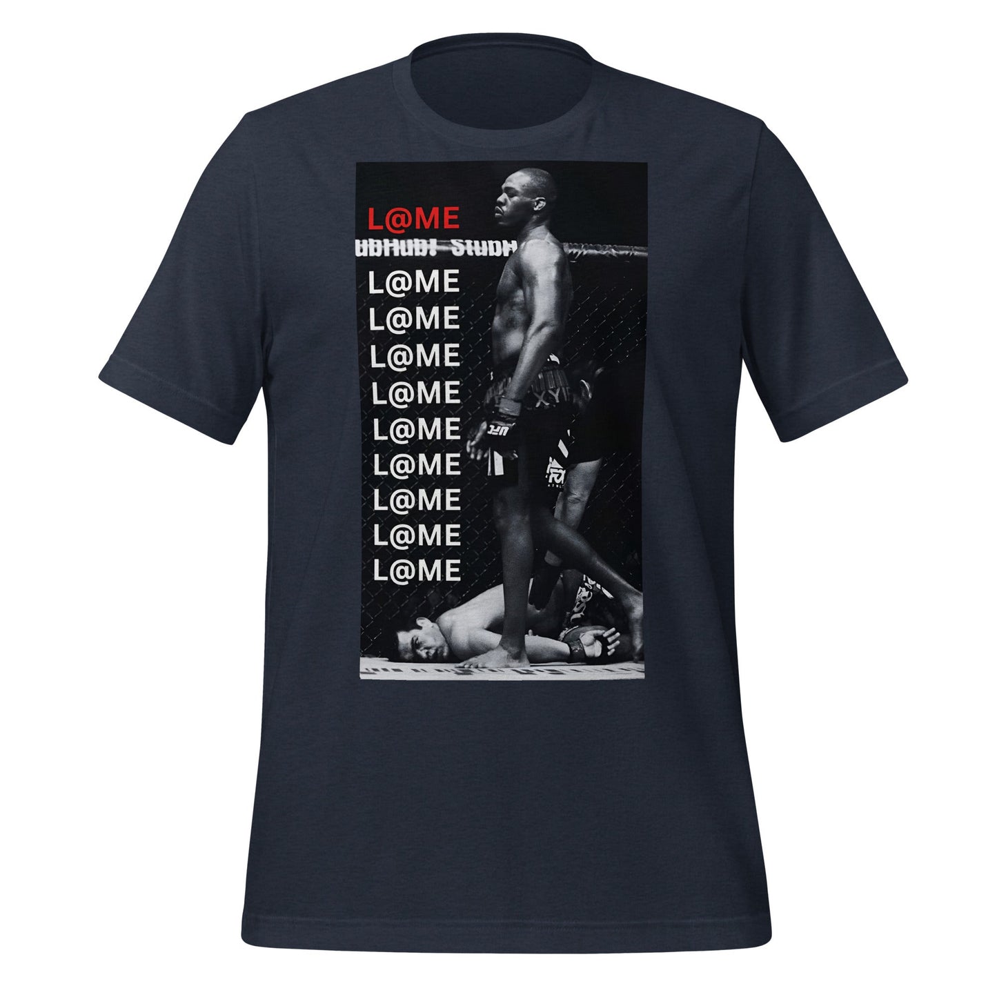 Black and white L@ME graphic tee with bold logo and text print on front