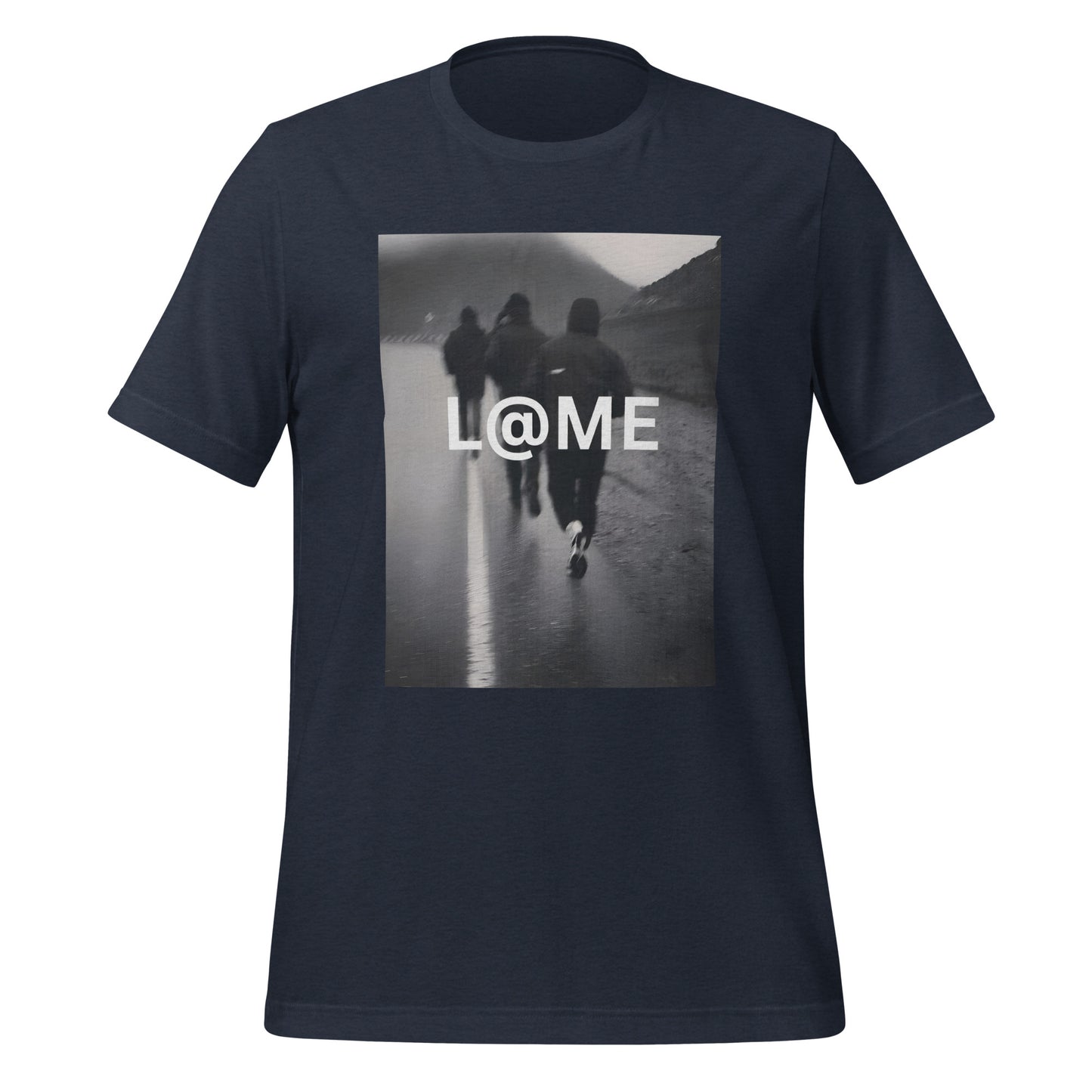 Gray graphic tee featuring a street shot and the L@ME logo on the front.