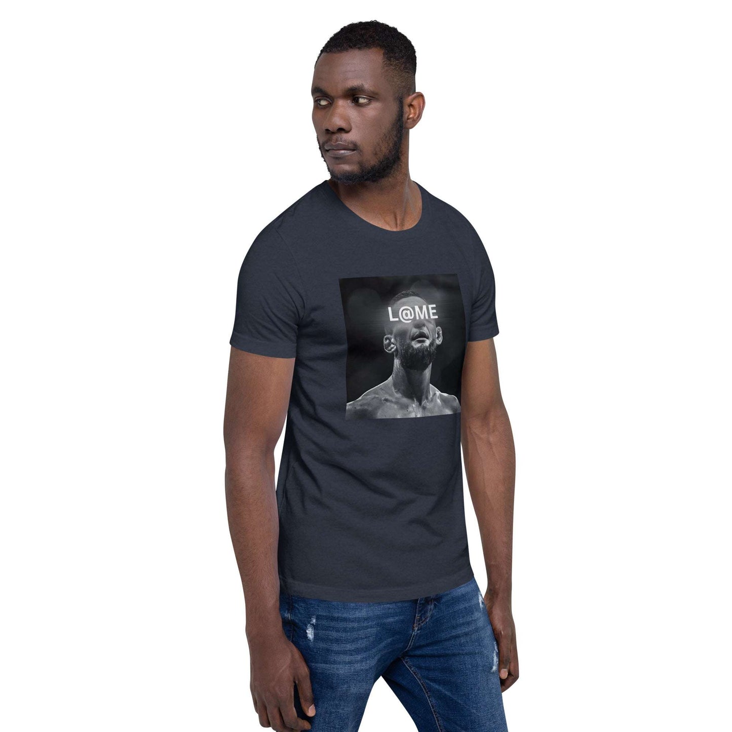 Black-and-white graphic tee featuring a portrait symbolizing determination and strength.