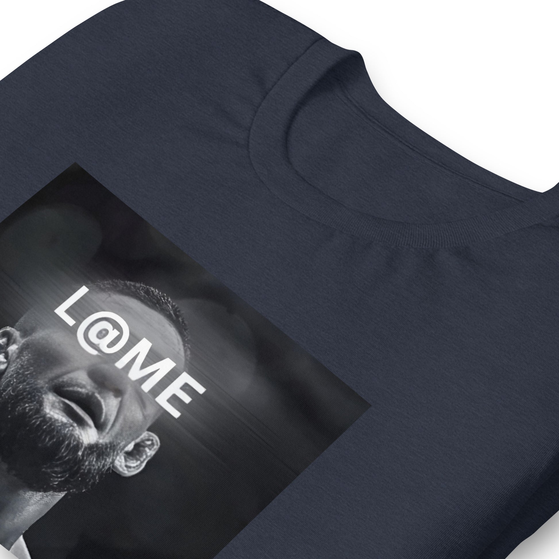 Black-and-white graphic tee featuring a portrait symbolizing determination and strength.