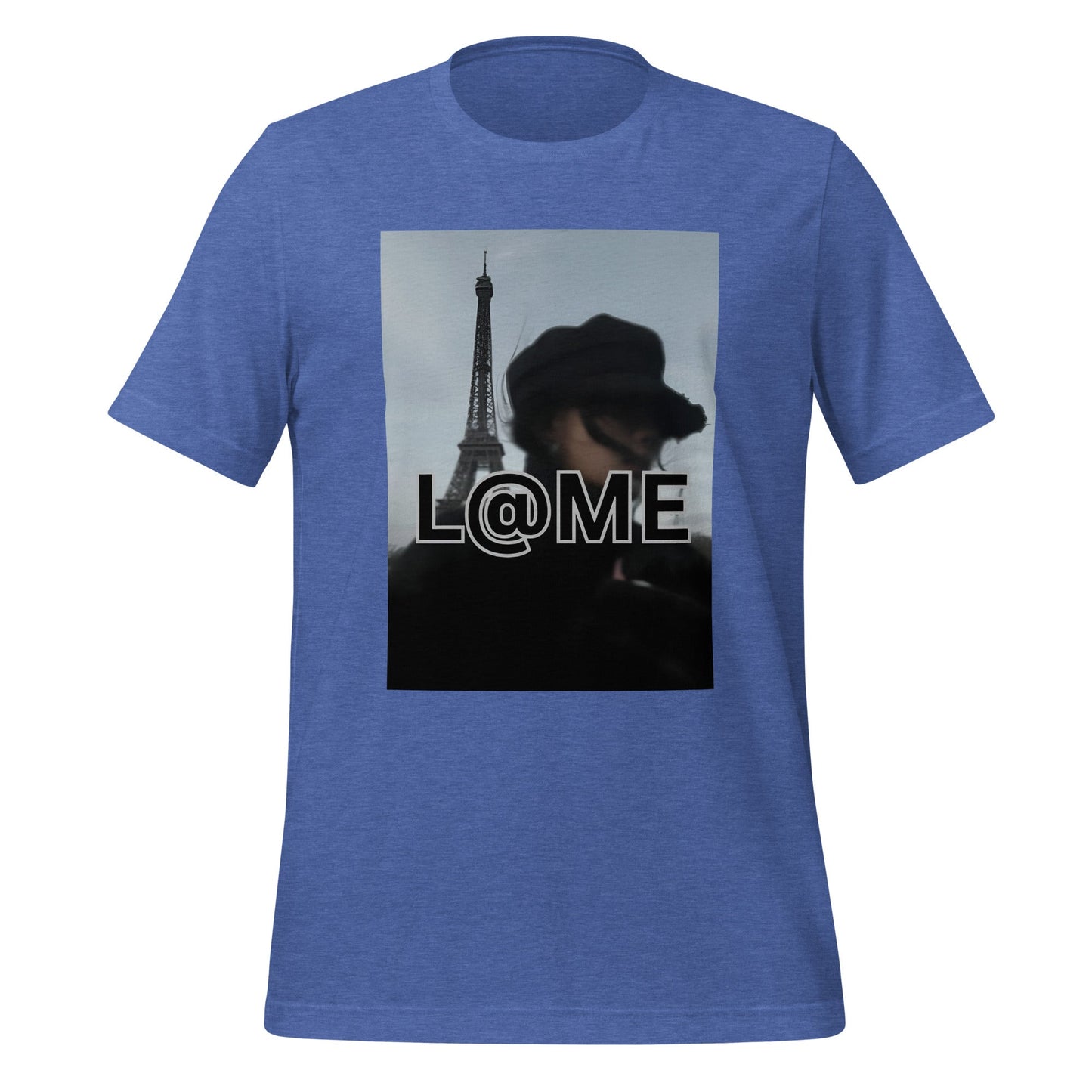 Black L@ME Paris T-shirt with Eiffel Tower graphic and bold logo on front