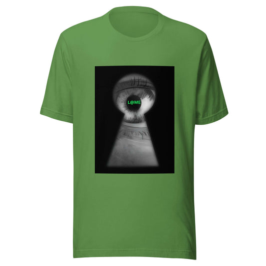 Graphic tee featuring a keyhole design on a soft, breathable cotton fabric.