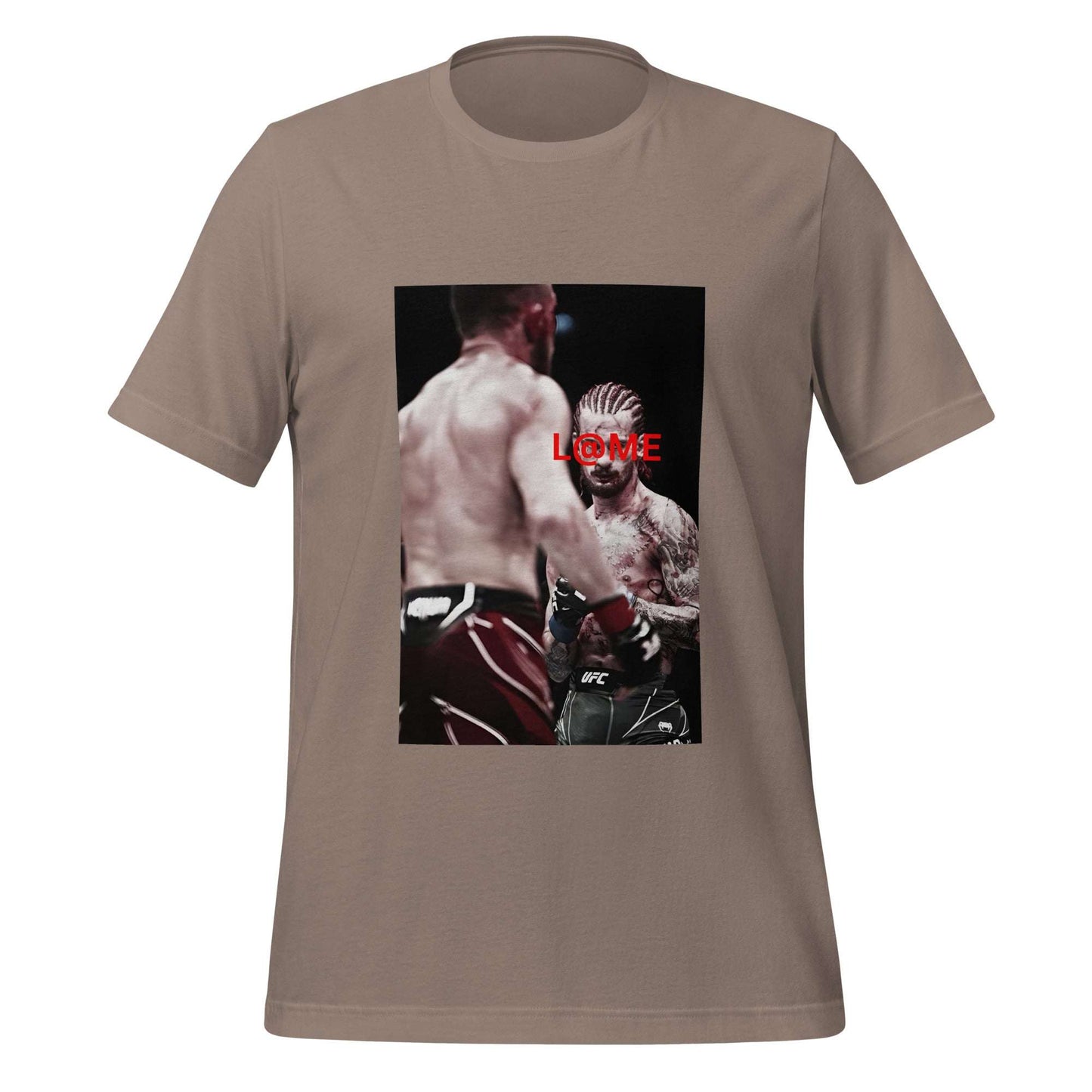 Red L@ME Impact Zone graphic tee with bold design and short sleeves on a plain background