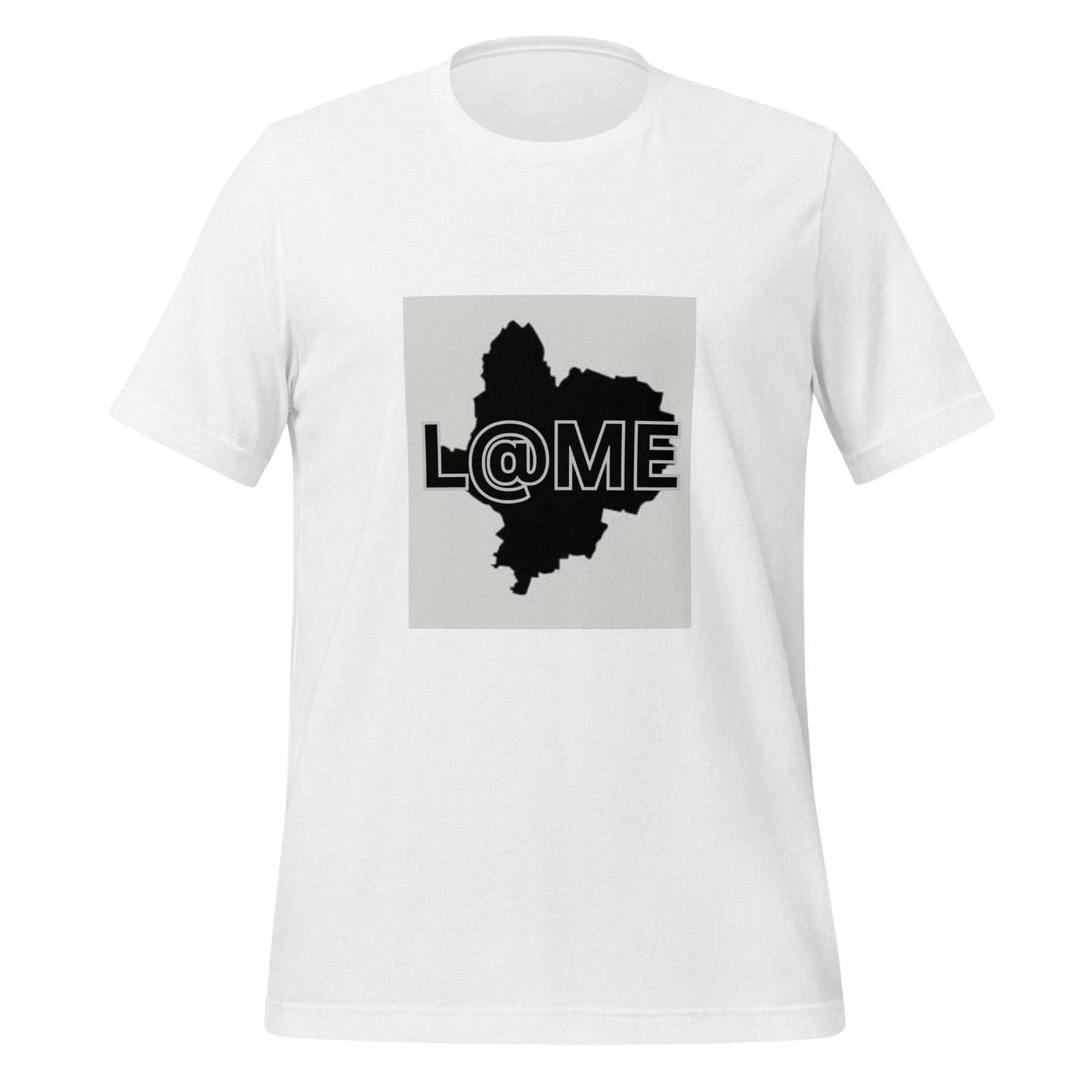 Unisex t-shirt featuring a bold black silhouette on a crisp white background.