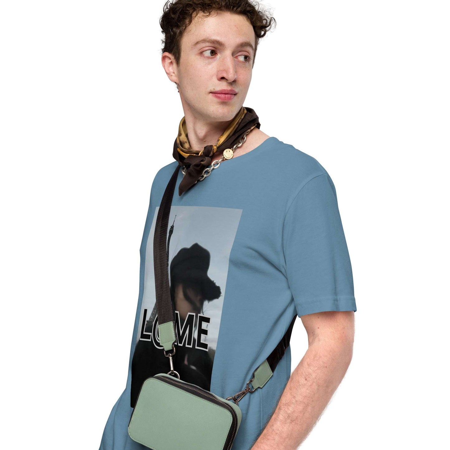 Black L@ME Paris streetwear T-shirt with Eiffel Tower graphic and bold logo on front