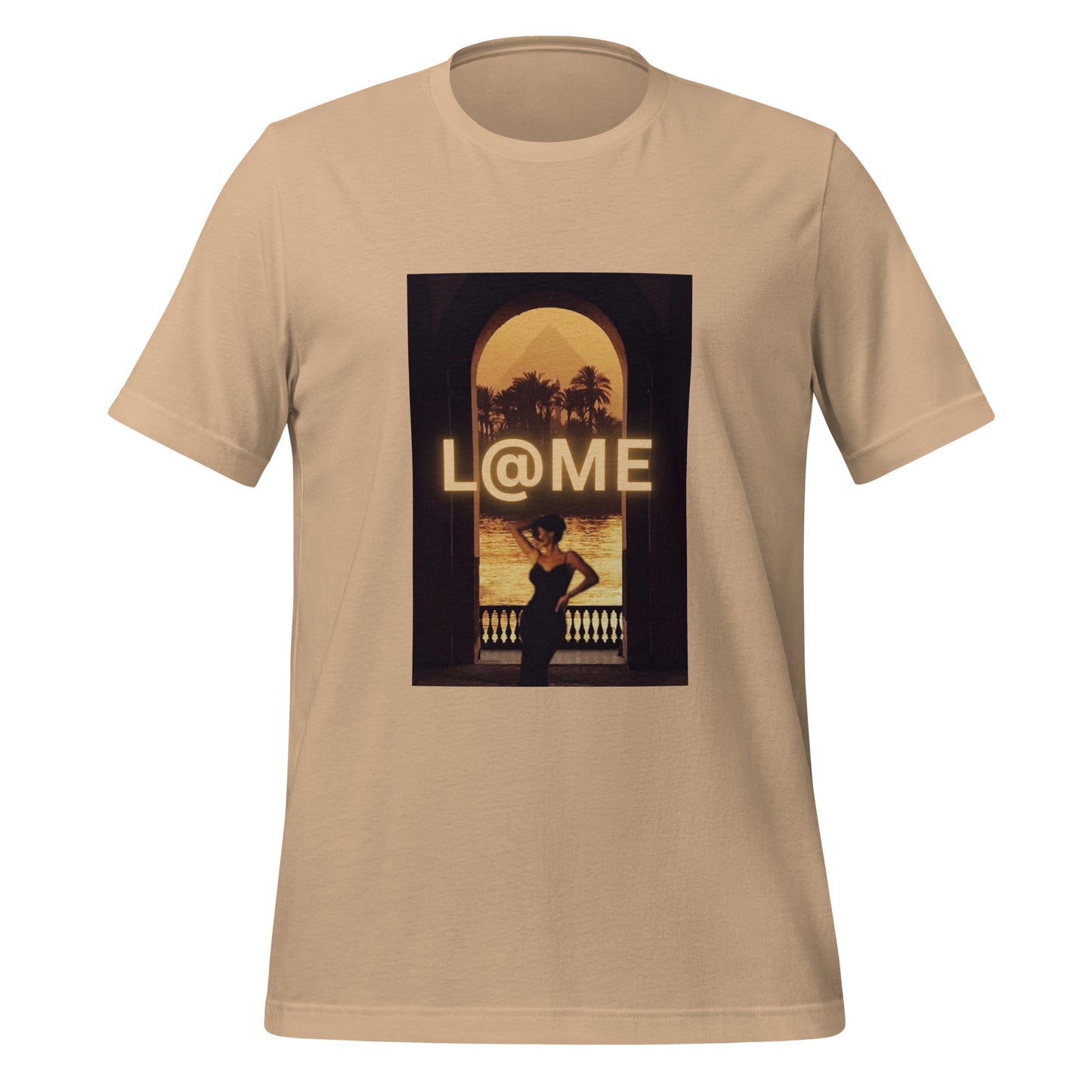 Unisex black cotton T-shirt with moonlit eclipse and bold cross design on front