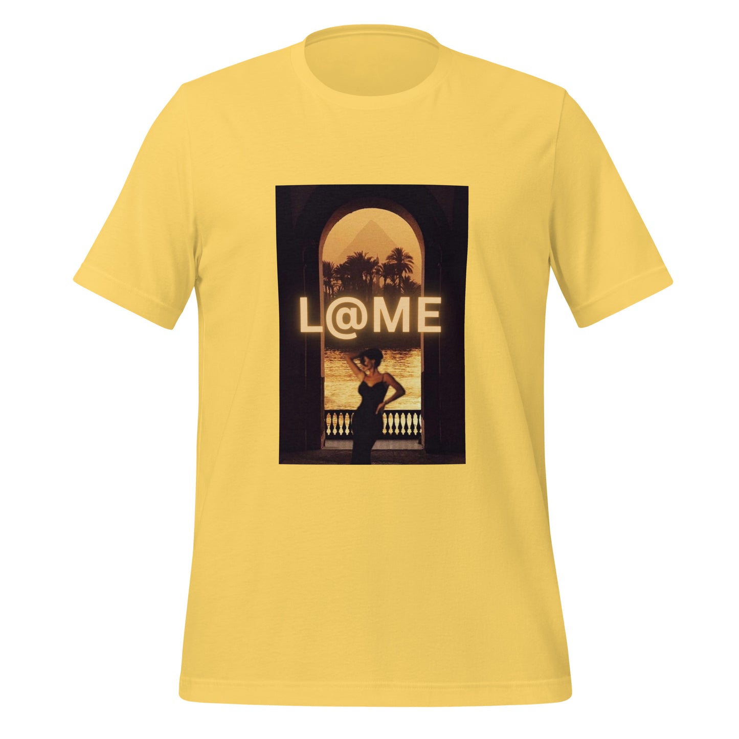 Unisex black t-shirt with moonlit eclipse and bold cross design on front